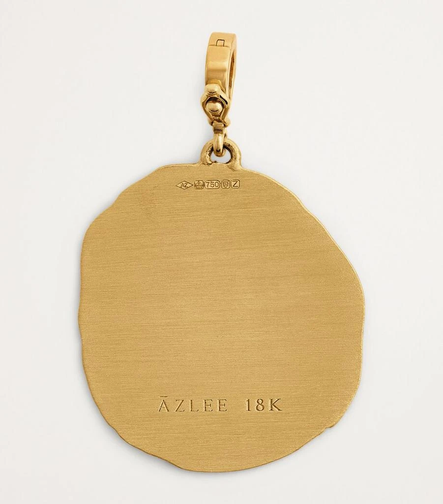Azlee Large Yellow Gold and Diamond Goddess of Victory Coin Charm 3