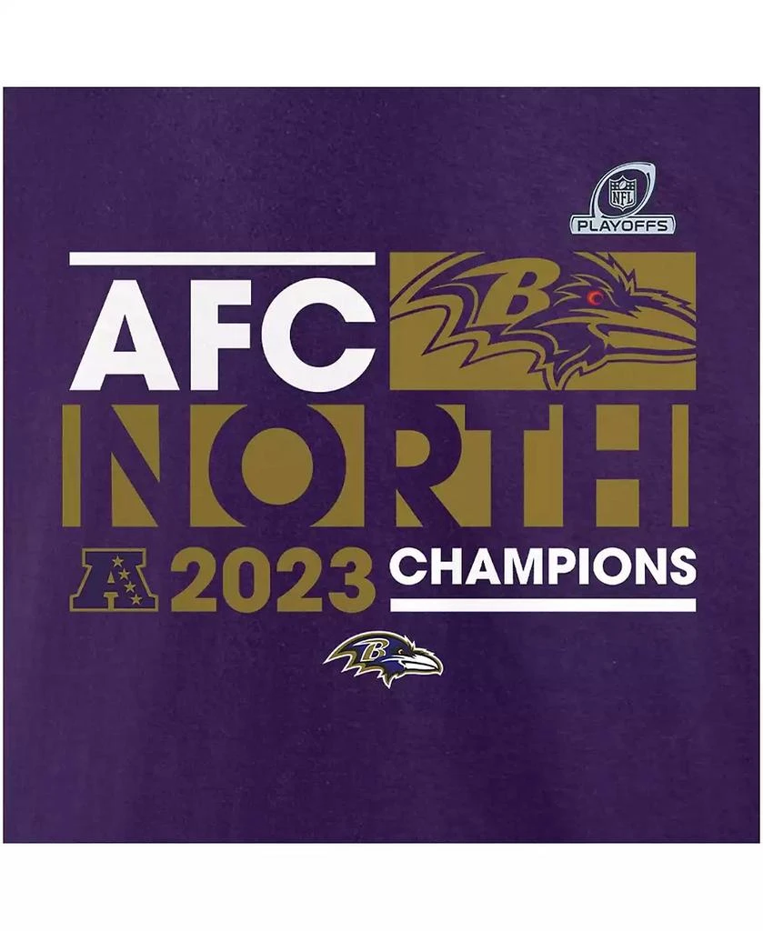 Fanatics Men's Purple Baltimore Ravens 2023 AFC North Division Champions Big and Tall T-shirt 3