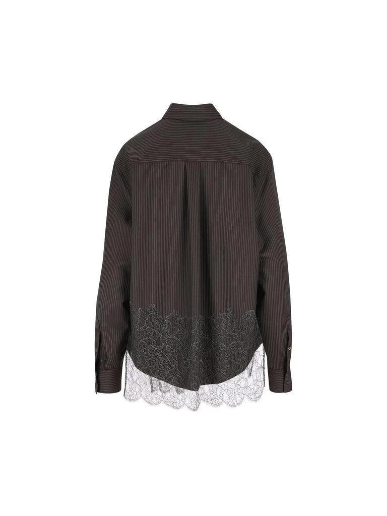 Fendi Fendi Long Sleeved Pinstriped Lace Shirt 2