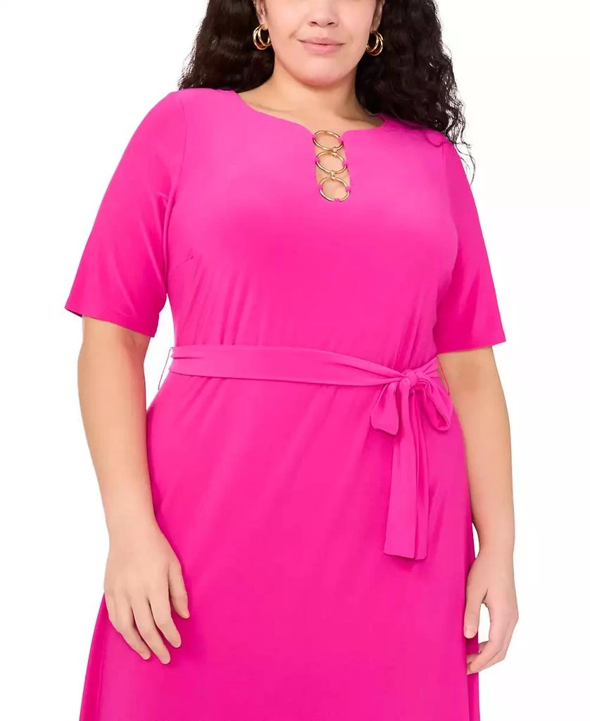MSK Plus Size Tie-Waist Hardware A-Line Dress 5