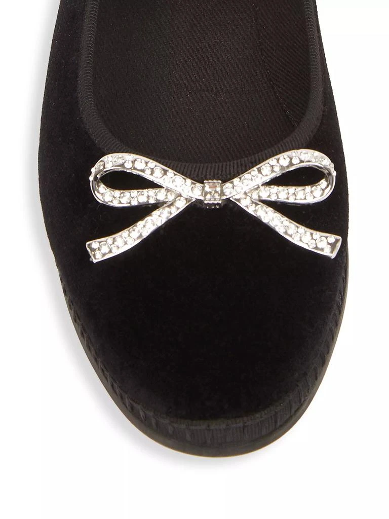 Giambattista Valli Crystal-Embellished Velvet Ballet Flats 4