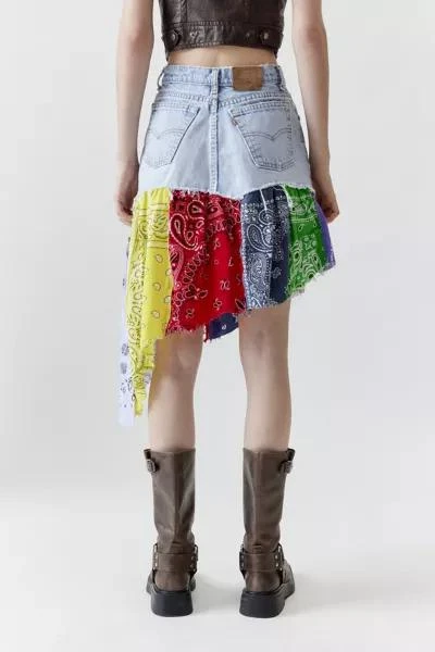 Urban Renewal Urban Renewal Remade Denim Bandana Hem Midi Skirt 5