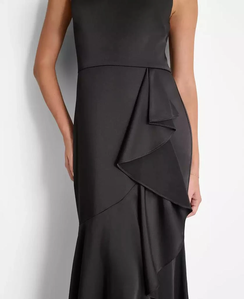 DKNY Women's Mesh-Yoke Cascading-Ruffle Evening Gown 6