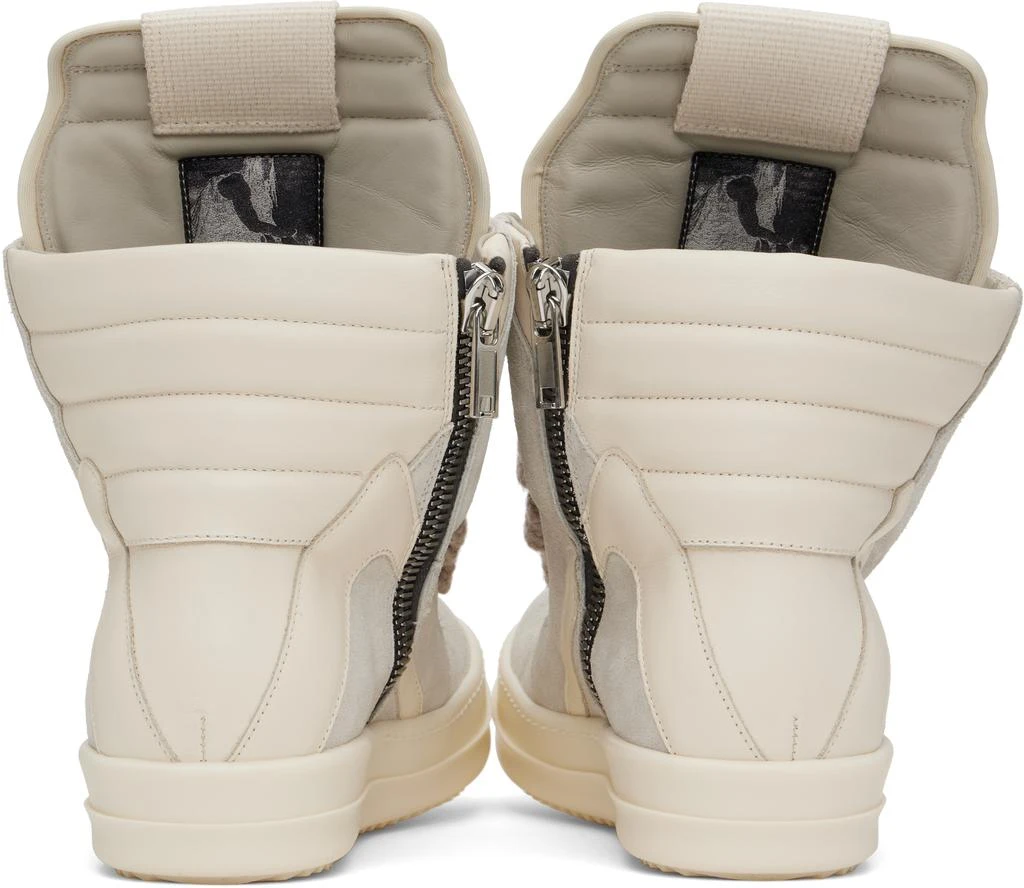 Rick Owens Gray & Off-White Hollywood Jumbolace Geobasket Sneakers 2