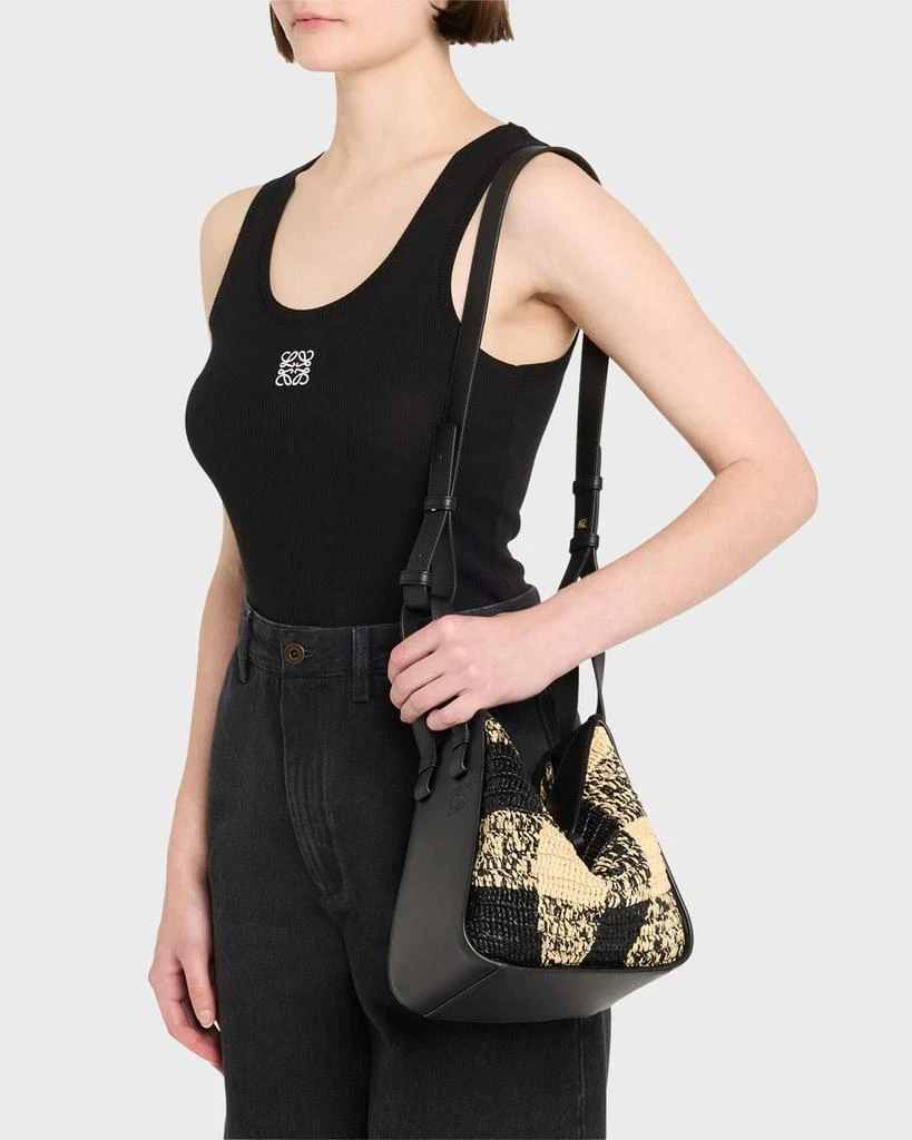 Loewe x Paula’s Ibiza Hammock Top-Handle Bag in Gingham Raffia 2