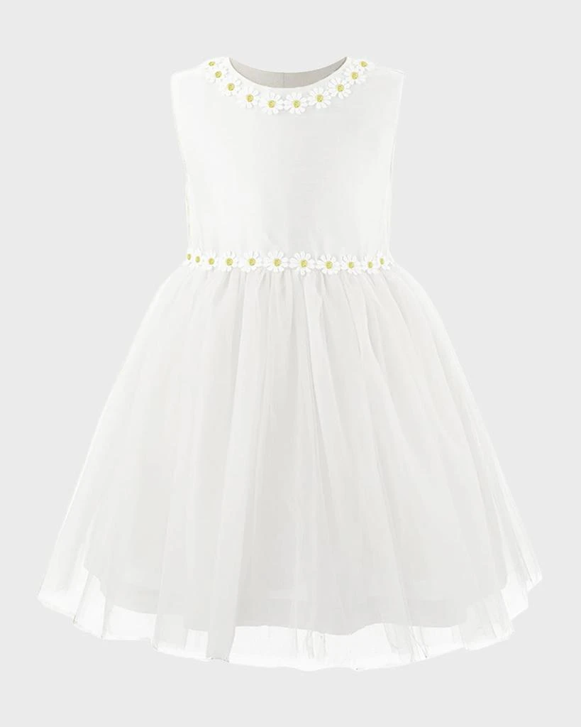 Rachel Riley Girl's Daisy Tulle Dress, Ivory, Size 2-14 1
