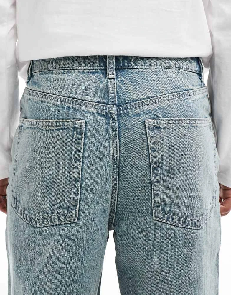 ASOS ASOS DESIGN barrel fit jeans in mid stone wash 4