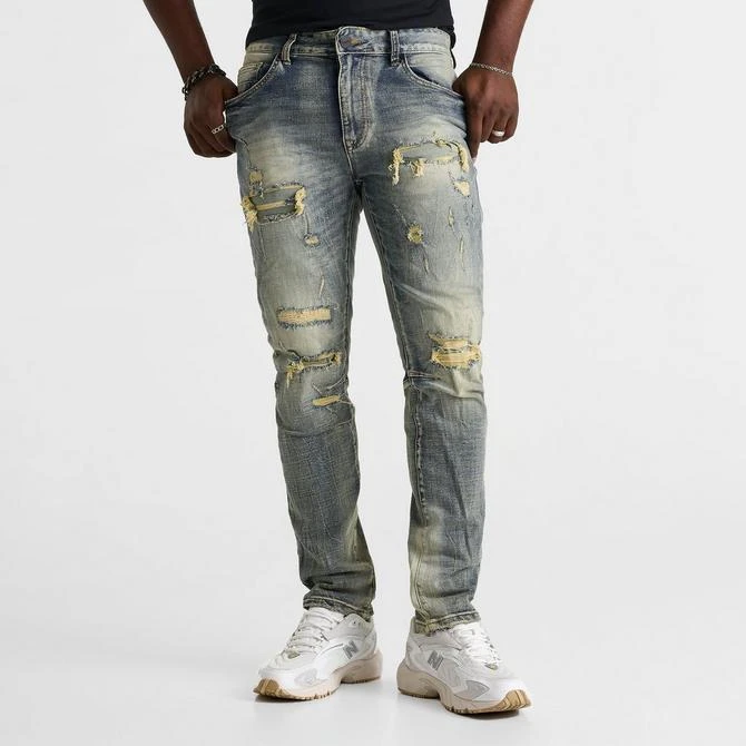 Smoke Rise Men's Smoke Rise Rip & Repair Slim Denim Jeans 3