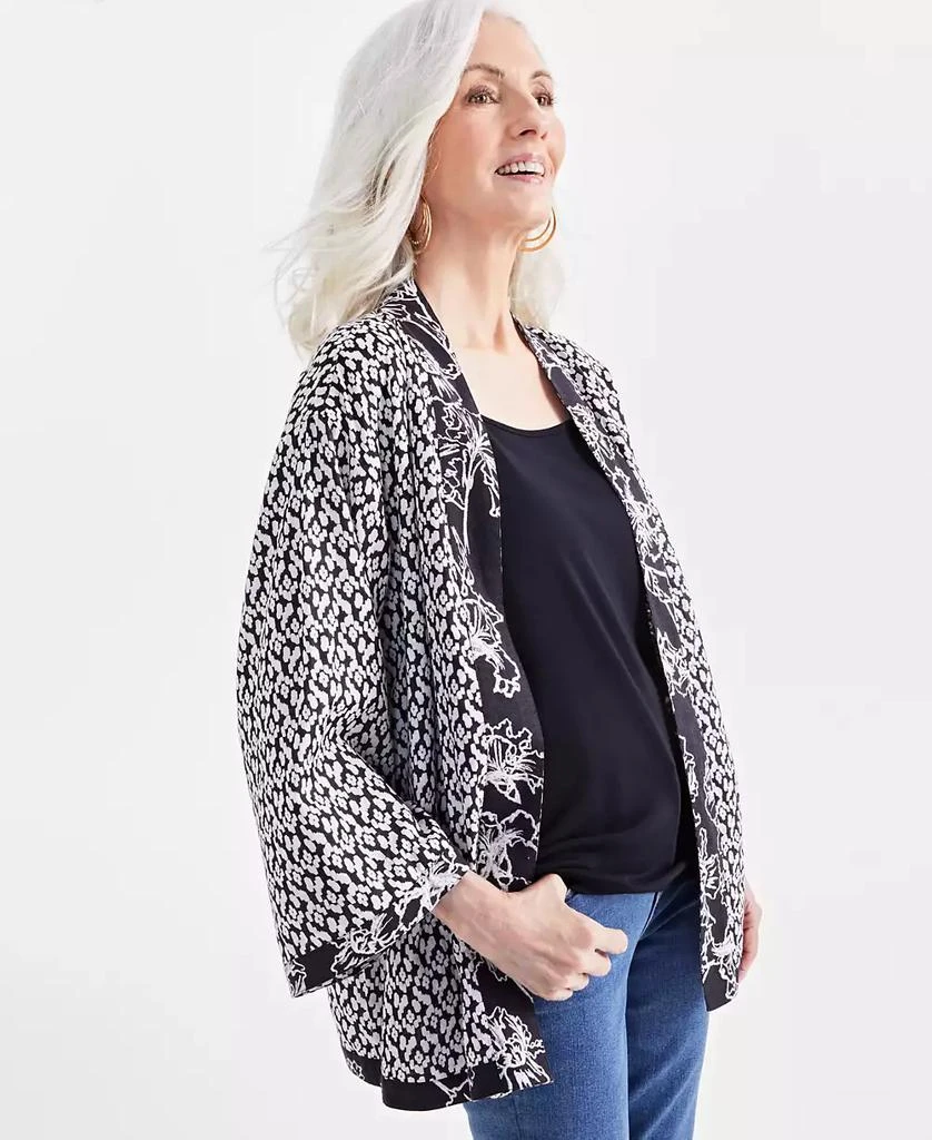 Style & Co Women's Printed Linen Blend Reversible Kimono, Created for Macy's 2