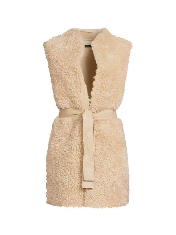 Calvin Klein Faux Fur Belted Vest 4