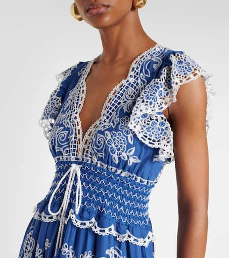 sachin and babi light blue dress FARM RIO Seahorse embroidered linen maxi dress main image 1