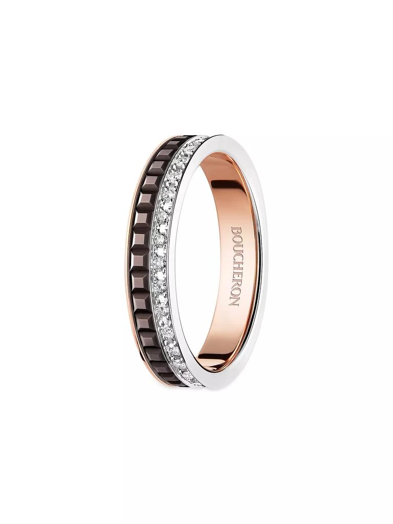 Boucheron Unisex Quatre Classique Tri-Tone 18K Gold, PVD &amp; 0.25 TCW Diamond Wedding Band 3