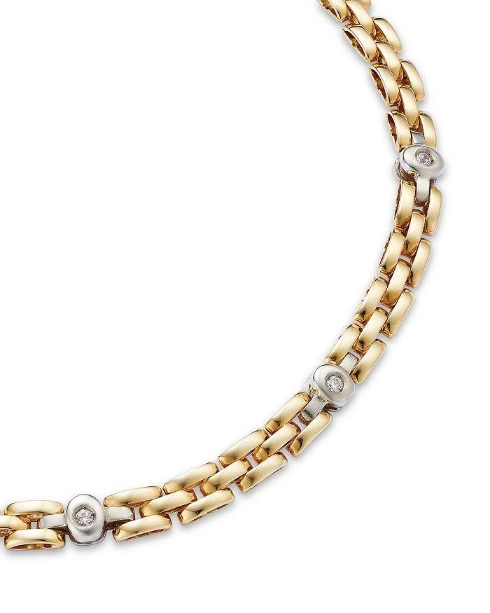 Alberto Amati 14k White & Yellow Gold Diamond Panther Link Bracelet 3