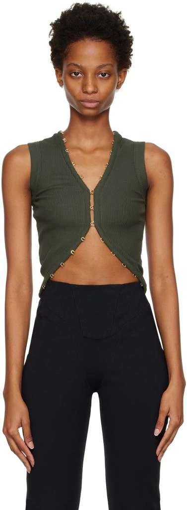 Dion Lee Khaki Hook & Eye Tank Top 1
