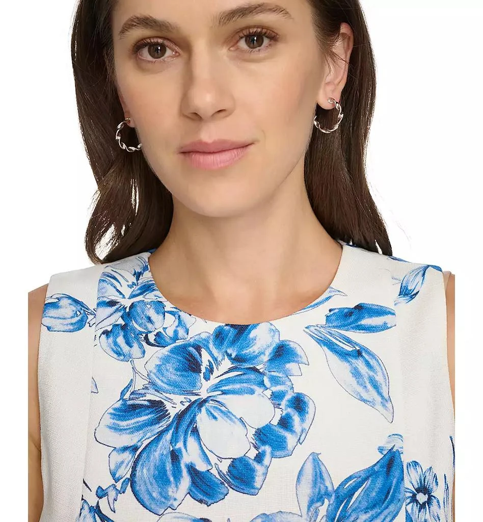 Calvin Klein Women's Floral A-Line Sleeveless Midi Dress 4