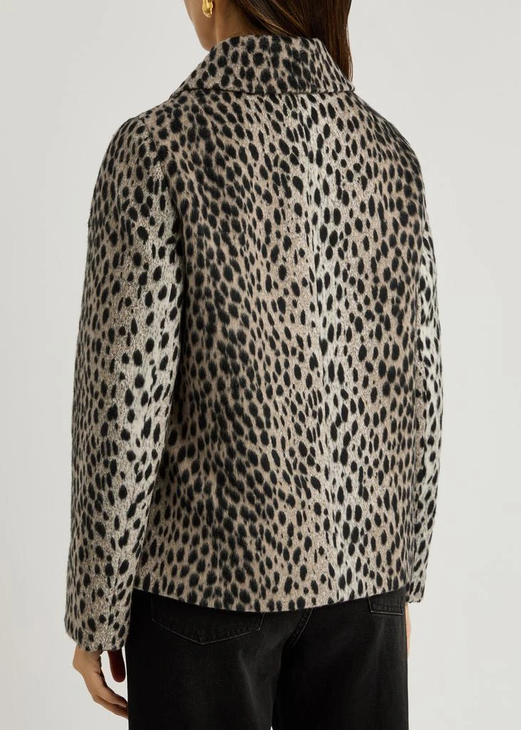 Rixo Tommie leopard-intarsia brushed-knit jacket 3