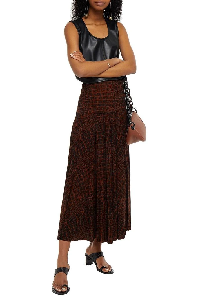 Proenza Schouler Pleated printed jersey maxi skirt 2