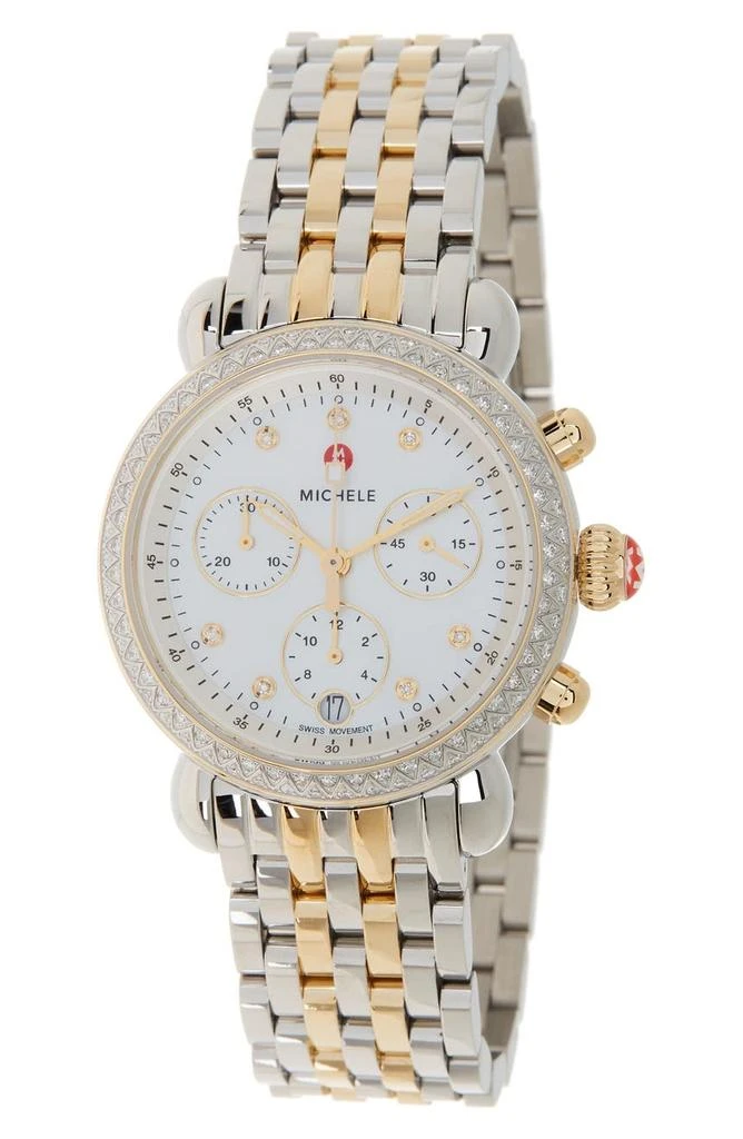 Michele Women's Diamond Accent Two-Tone CSX36 Watch, 36mm - 0.62ctw 4