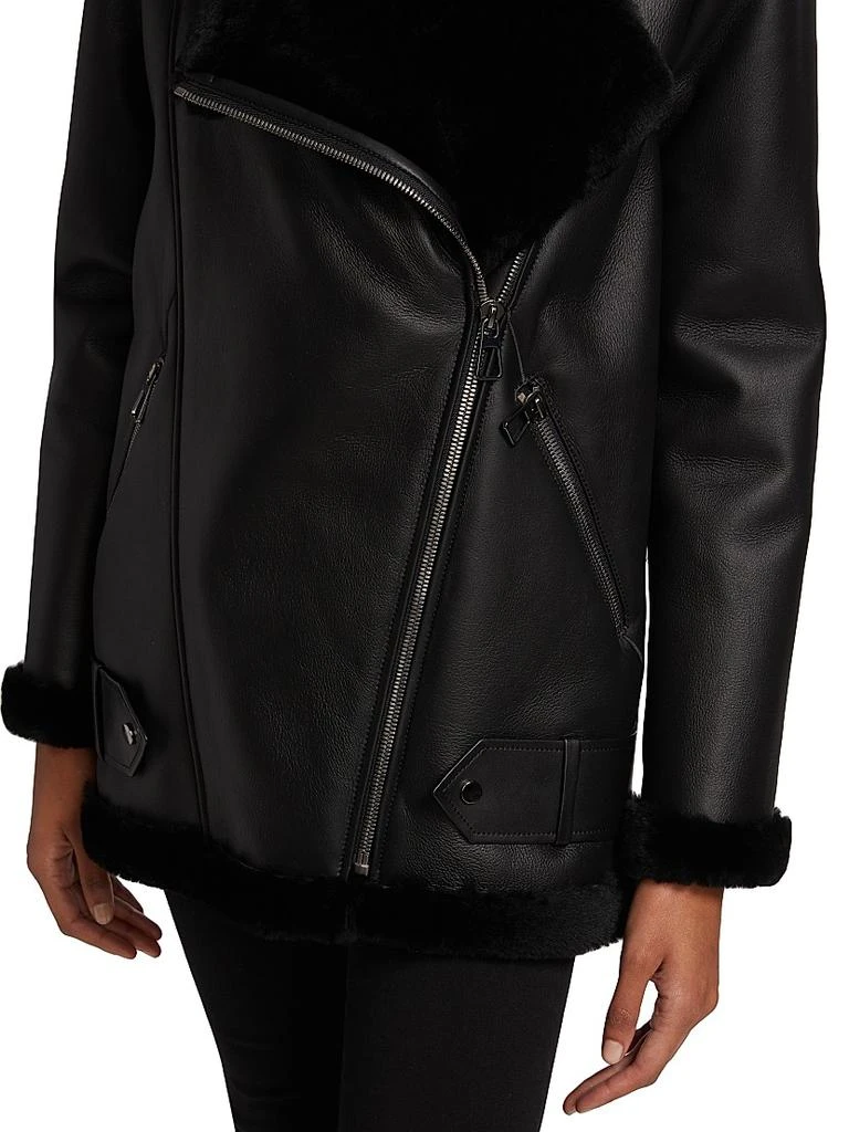 The Fur Salon Shearling Lamb & Nappa Leather Moto Jacket 6