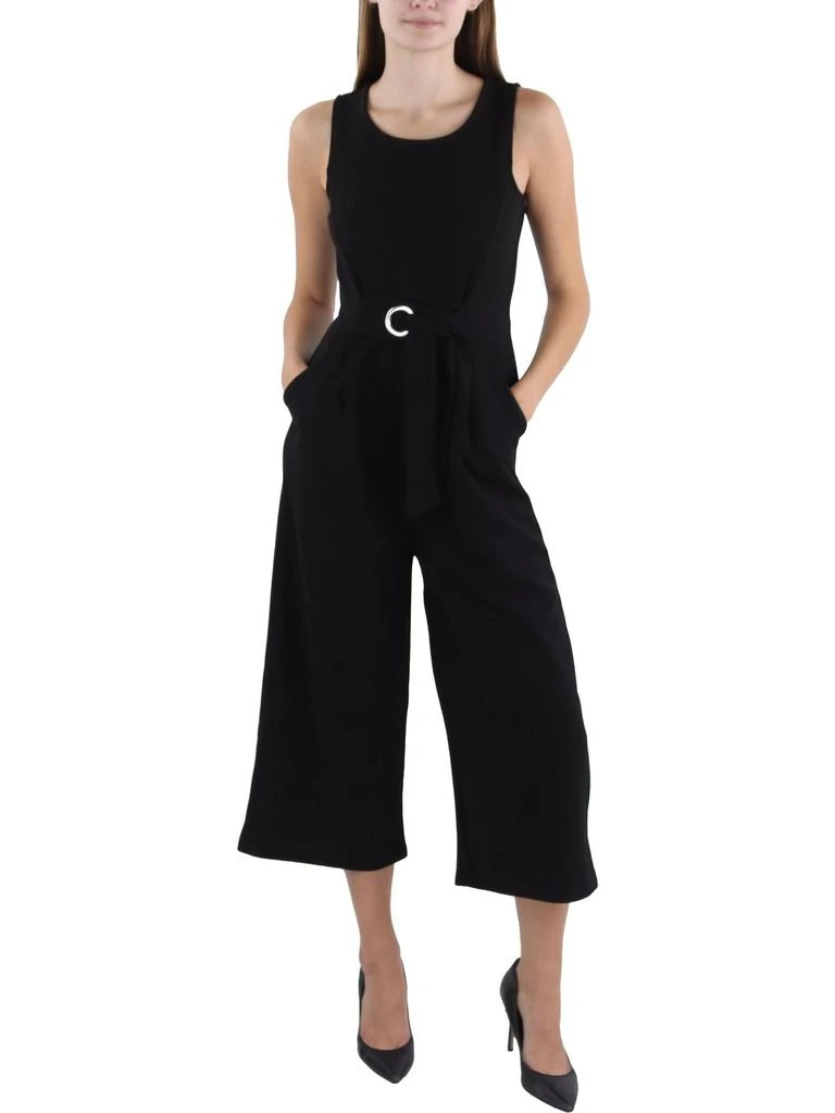 Tommy Hilfiger Womens Belted Wide Leg Jumpsuit 1