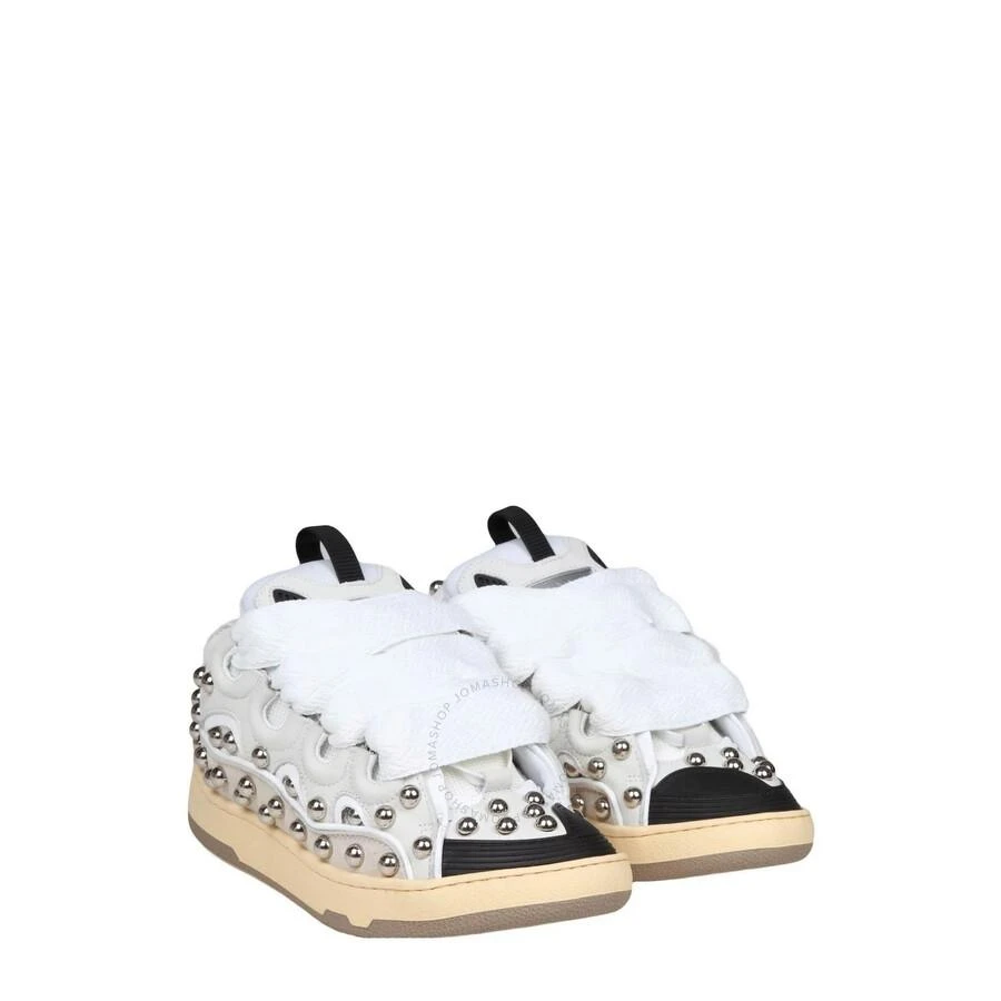 Lanvin Curb Studded Sneakers In White 2