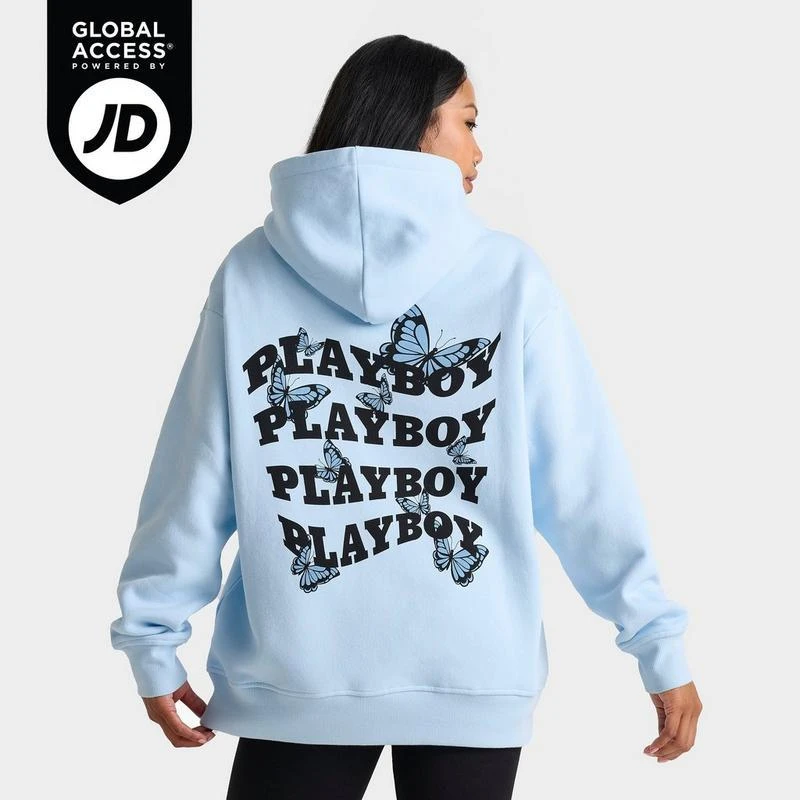 Playboy Women
s Playboy Butterfly Wave Pullover Hoodie 1
