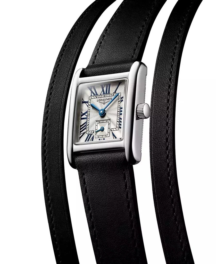 Longines Women's Swiss Mini Dolcevita Black Three-Row Leather Strap Watch 29mm 2