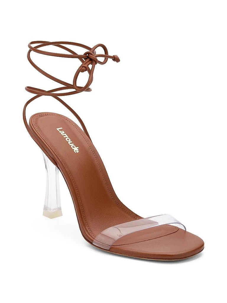 Larroude Gloria Leather Lace-Up Wrap Sandals 2