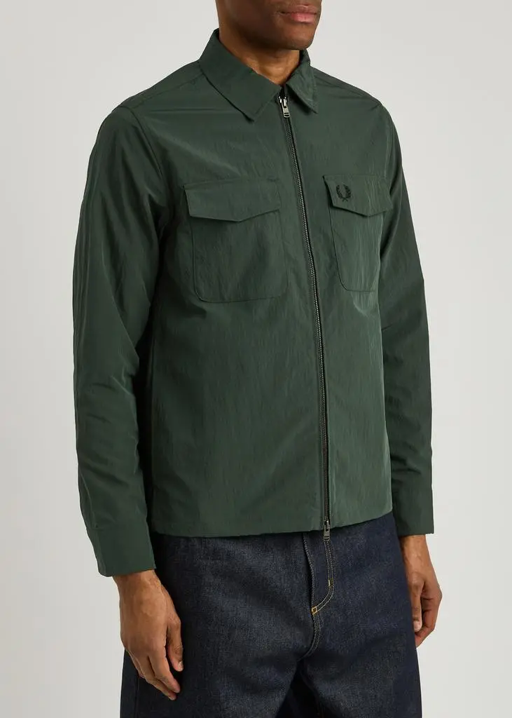 Fred Perry Logo-embroidered shell overshirt  2