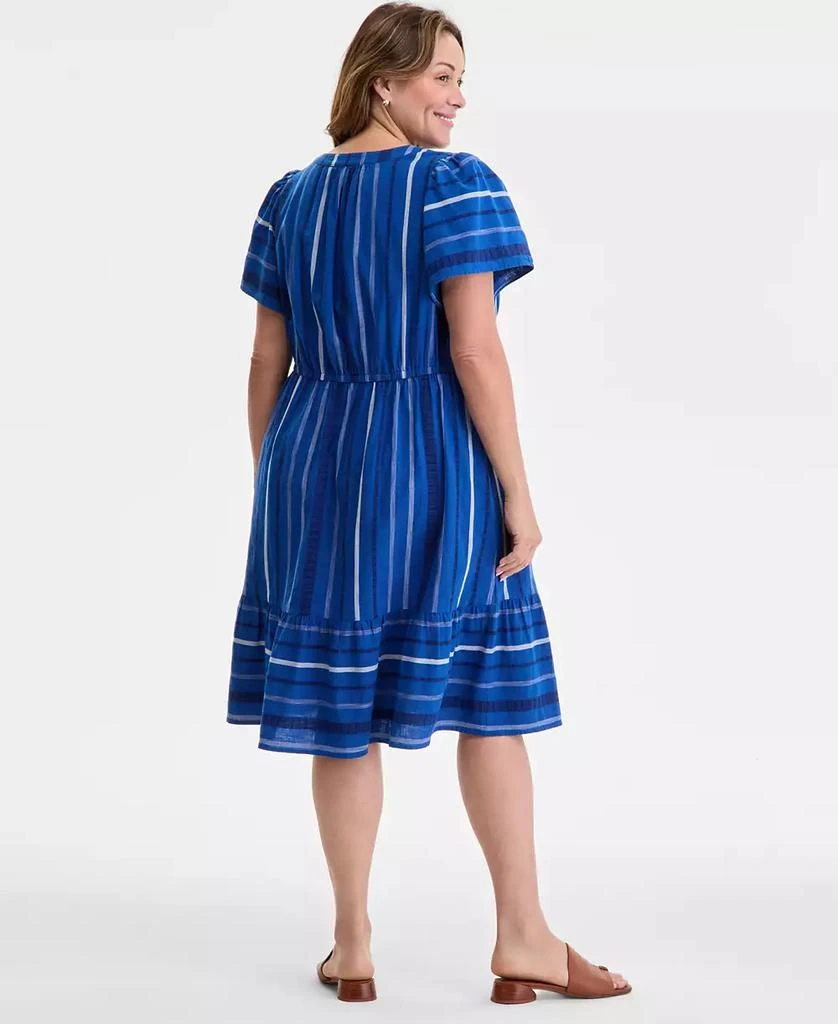 Style & Co Plus Size Jacquard V-Neck Flutter-Sleeve Dress, Exclusively at Macy's 5