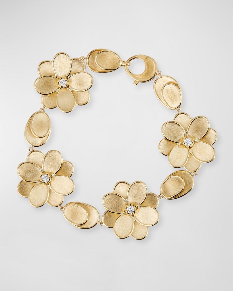 Marco Bicego Petali 18K Yellow Gold Diamond Flower Bracelet