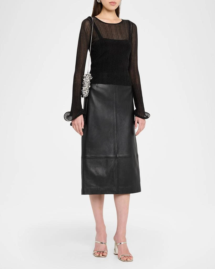 SIMKHAI Reese Metallic Beaded Clutch Bag 5