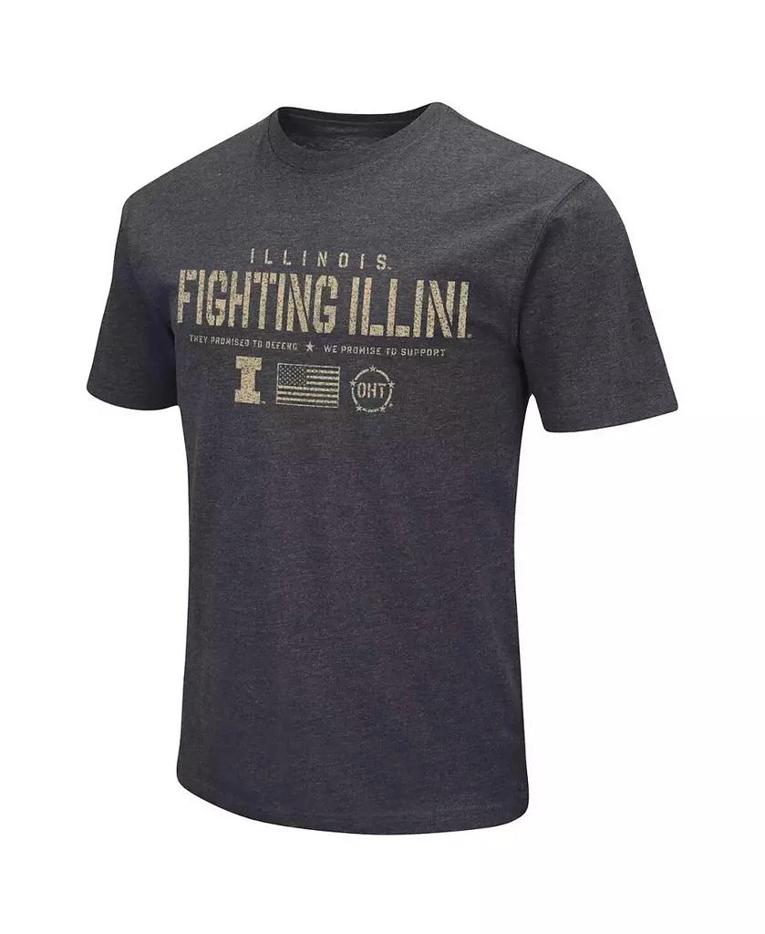 Colosseum Men's Heather Black Illinois Fighting Illini Big and Tall OHT Military-Inspired Appreciation Playbook T-shirt 2