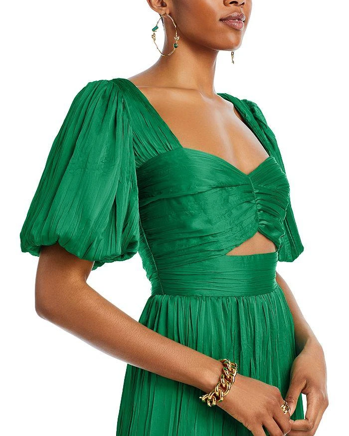 AQUA Pleated Cutout A Line Dress - Exclusive 2