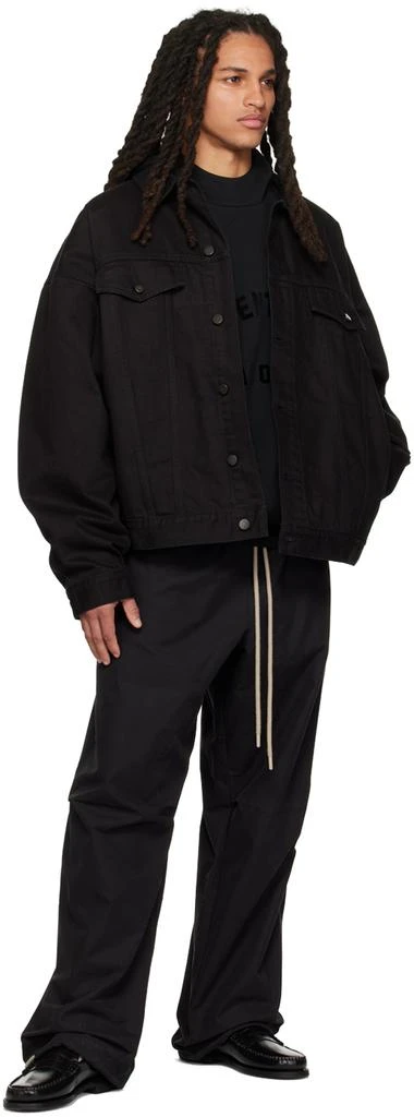 Essentials Black Bonded Hoodie 4