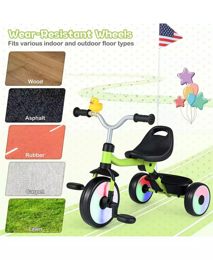 Mecale Toddler Tricycle with 3-Position Seat and Storage Basket for Kids 6