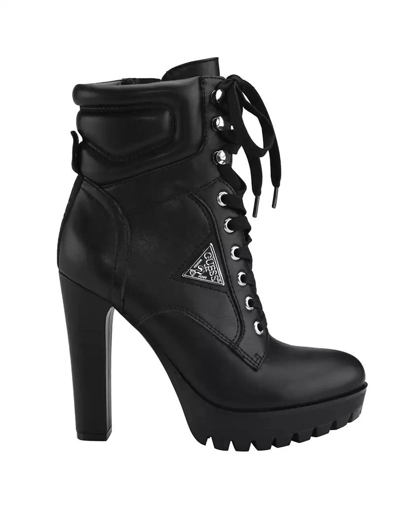 GUESS Women's Tanisa Heeled Lace-Up Platform Hikers Booties 2
