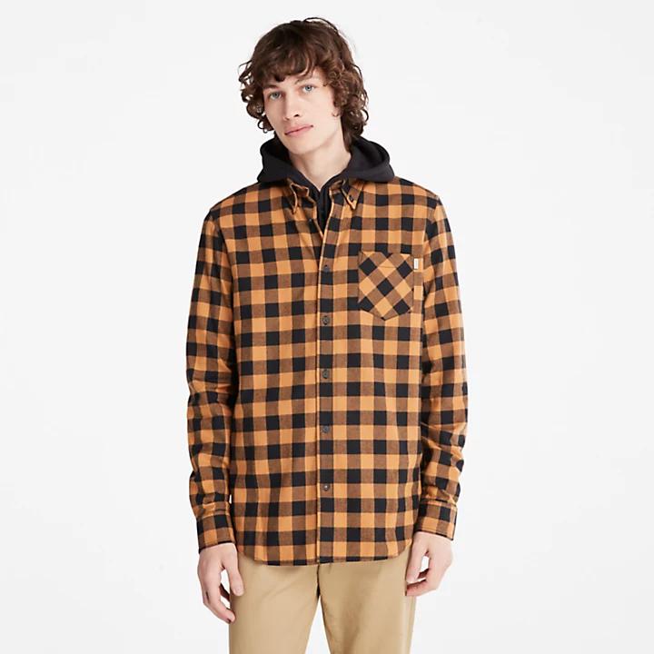 Timberland Nashua River Flannel Check Shirt for Men in Blue/Yellow