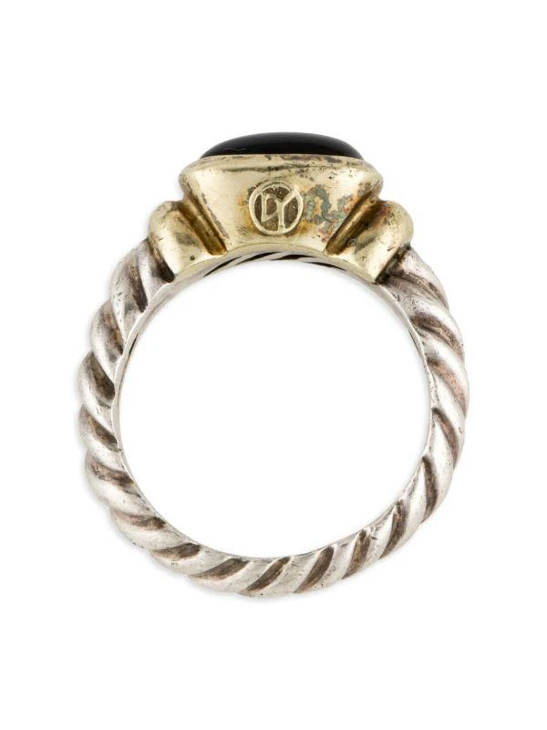 David Yurman ​Noblesse 14K Yellow Gold, Sterling Silver & Onyx Cocktail Ring 2