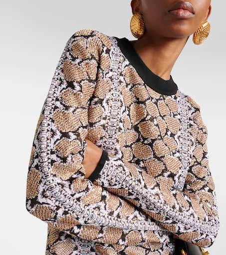 Balmain Snake-effect jacquard sweater 4