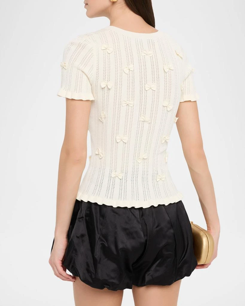 Sea Alberta Embellished Pointelle-Knit Top 3