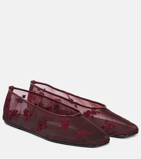 Magda Butrym Embroidered mesh ballet flats 1