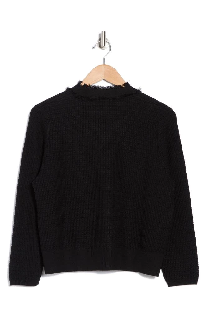 Adrianna Papell Frayed Waffle Knit Cardigan 4