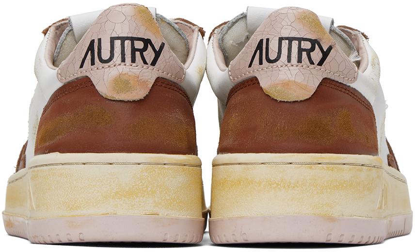 AUTRY White & Brown Super Vintage Sneakers
