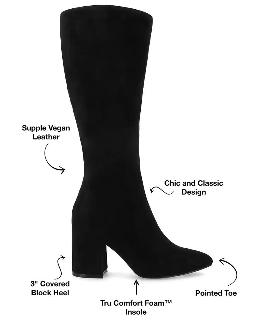Journee Collection Women's Ameylia Block Heel Knee High Dress Boots 6