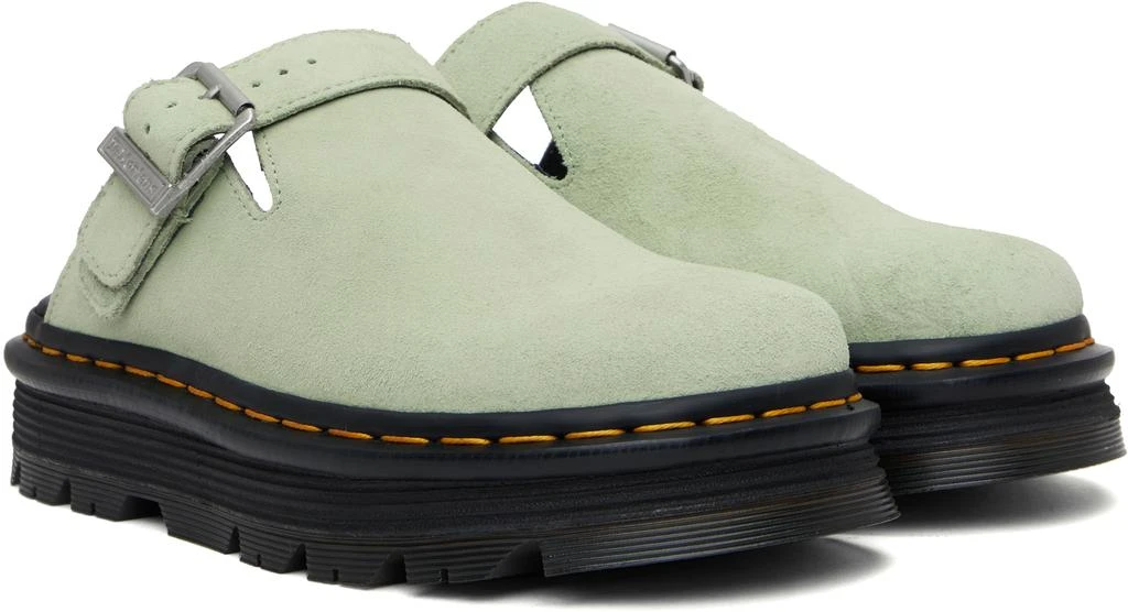 Dr. Martens Green ZebZag Suede Slingback Platform Mules 4