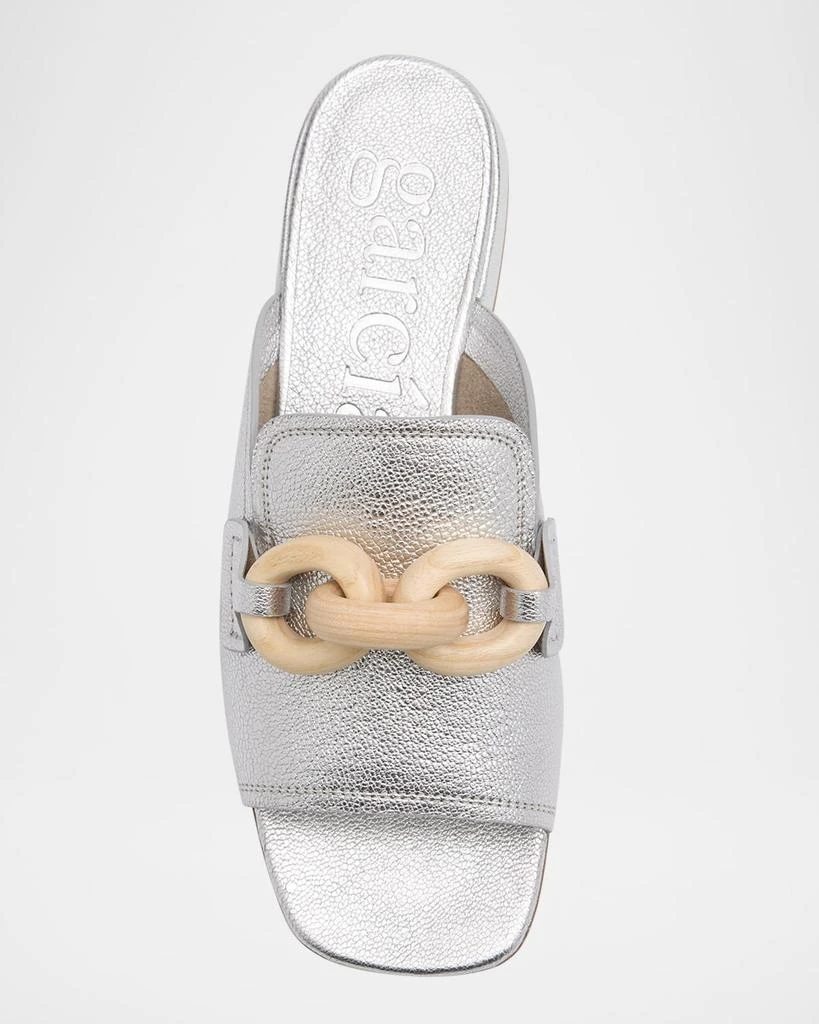 Pedro Garcia Enna Metallic Leather Chain Loafer Mules 5
