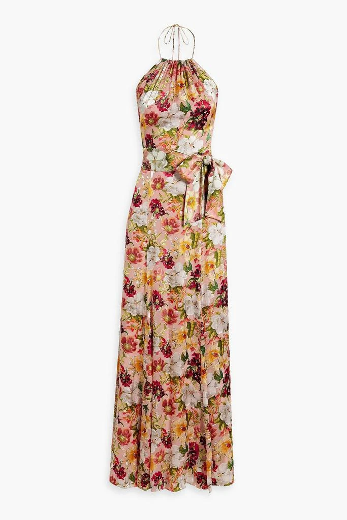 Shop Dito floral-print fil coup chiffon halterneck maxi dress on Sale at  BeyondStyle  Get 56% Off Dito floral-print fil coup chiffon halterneck  maxi dress with Limited-Time Flash Deals, Exclusive Discounts, and