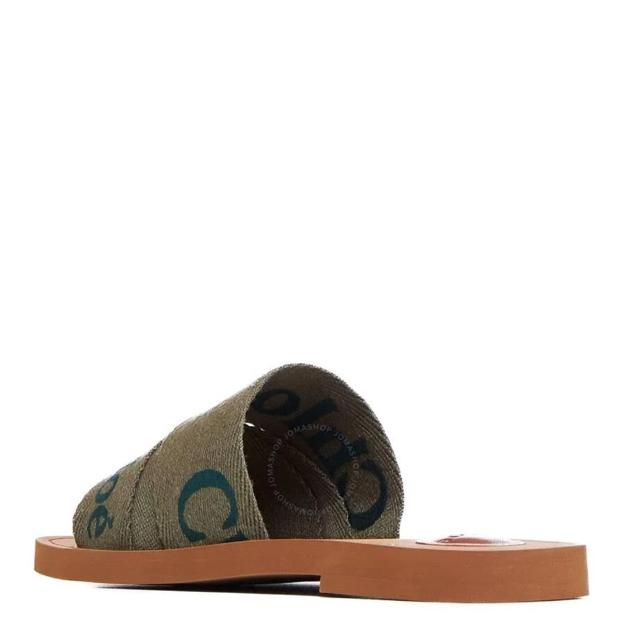 Chloé Chloe Woody Logo Flat Mules in Sweet Khaki, Brand Size 35 ( US Size 5 ) 3