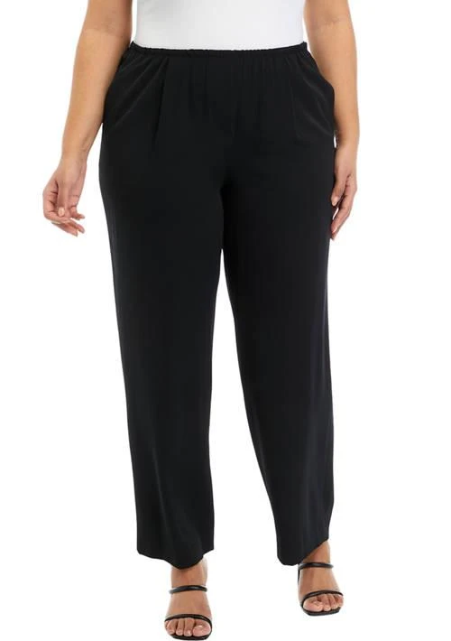 Kasper Plus Size Wide Leg Pull On Pants 1